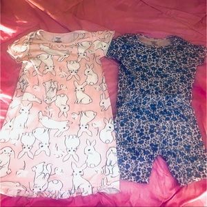 🐣🔥🏷Easter pjs pajamas girls carters size 5-6 night gown bunny flower spring